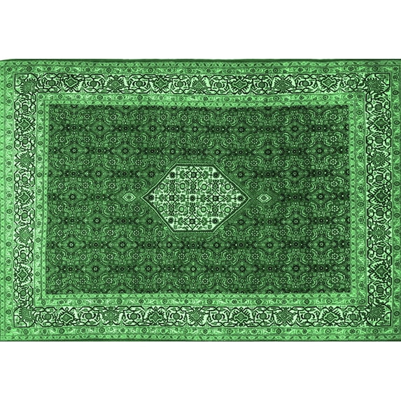 Ahgly Company Indoor Rectangle Persian Emerald Green Traditional Area Rugs, 4' x 6'
