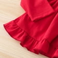 thumbnail image 5 of BULLPIANO Toddler Baby Girl Ruffle long Sleeve Top Bell Bottom Pants 2 Piece Outfits Baby Girl Spring Summer Clothes Set, 5 of 6