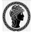 thumbnail image 3 of Ambesonne Retro Shower Curtain, Roman Woman, 69"Wx84"L, Black White, 3 of 3