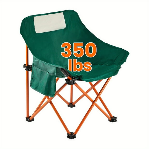 Compact Camping Chair, Portable Folding Outdoor Chair, Comes with a Carry Bag, Lightweight Moon Chair, Suitable for Travel, Picnic, Hiking, Beach, Fishing And Outdoor Activities. Green Color