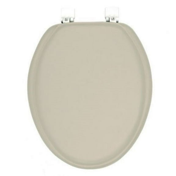 SOFT PADDED VINYL ELONGATED TOILET SEAT, CHAMPAGNE