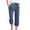 Navy, variant on Ohufall Capris Pants For Women, Capris For Women, Casual Summer Cotton Linen 3/4 Pants Wide Leg Capris Lightweight Baggy Cropped Lounge Trousers
