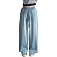thumbnail image 3 of Girls Gingham Wide Leg Pants Elastic High Waist Gingham Pants Lightweight Loose Fit Summer Long Pants for Girls, 3 of 5