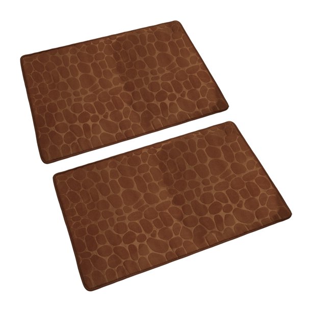 Baño Alfombras 60x90cm, 2uds Adoquín Baño Alfombras Puerta Alfombras Memoria Espuma Baño Alfombra Antideslizante Absorbente Baño Alfombra para Baño Piso Bañera-Marrón Unique Bargains Alfombras de baño