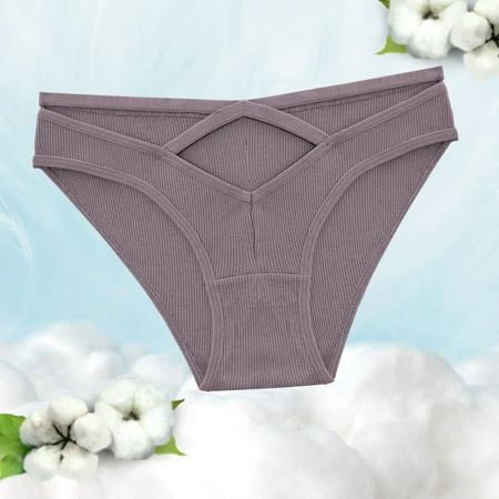 

Miayilima Panties For Women Underpants Patchwork Color Underwear Panties Bikini Solid Briefs Knickers Christmas Gift 1 Piece Cotton Underpants Size S