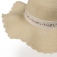 thumbnail image 6 of UTSJKR Womens Wavy Oversized Brim Straw Hat with Floral Tulip Lace Ribbon for Summer Seaside Vacation Outdoor Shoot Neighborhood Potluck Soft Elegant Accessory Beige, 6 of 8