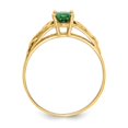 thumbnail image 2 of Diamond2Deal 14K Yellow Gold Synthetic Emerald Ring for Women Size 5, 2 of 7