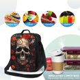 thumbnail image 4 of Honeii Vintage Butterfly Flower Skull Print Insulated Lunch Bag, Reusable Lunch Box for Adult, Leakproof Cooler Bag for Work Office Travel Picnic, 4 of 7