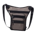 thumbnail image 4 of Mochila cruzada de tela Oxford con correa para la pierna para hombres y mujeres Caqui, 4 of 9