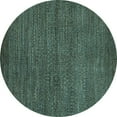 thumbnail image 1 of Ahgly Company Machine Washable Indoor Round Oriental Light Blue Modern Area Rugs, 7' Round, 1 of 4