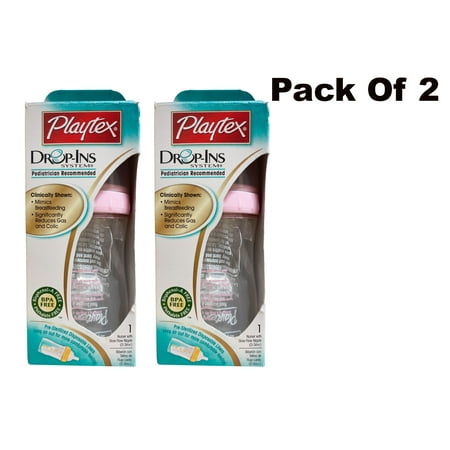 2 x Playtex Premium Nurser With Drop-Ins Liners BPA Free 4 Oz 0-3 m