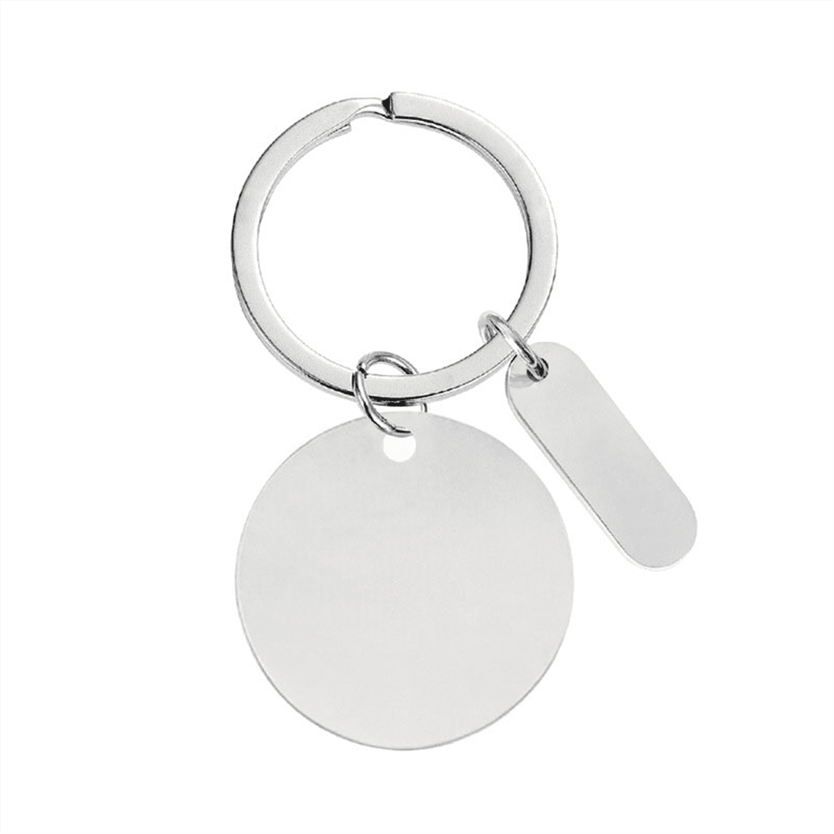 72pcs Engravable Keychain Blanks Stainless Steel Blank Key Ring Stamping Tags Round Engravable Key Ring Tags with Hole