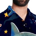 thumbnail image 5 of Starry Shark Men's Short Sleeve Printed Poplin Beach Shirts with Spread Collar - Casual Button Down Summer Tops for Unisex, 5 of 6