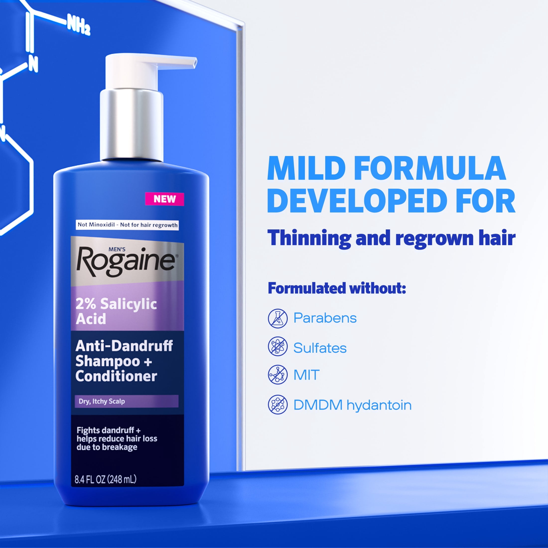 Men's Rogaine Anti-Dandruff 2 in 1 Shampoo + Conditioner, 8.4 fl. oz