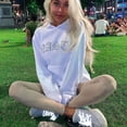 thumbnail image 4 of Women Casual Patterned Long Sleeves Pullover Blouses Hooded Sweatshirt Tops, 4 of 8