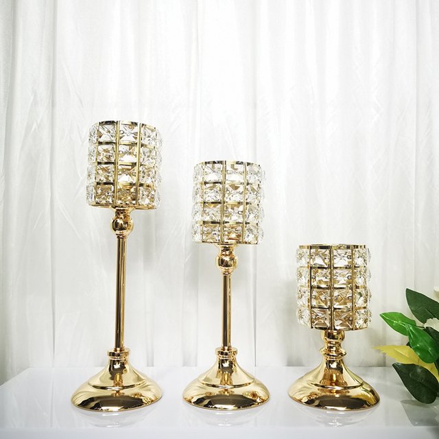 Candelabro de cristal de una sola cabeza, candelabro decorativo para bodas, decoración de hoteles, suministros para cenas románticas a la luz de las velas