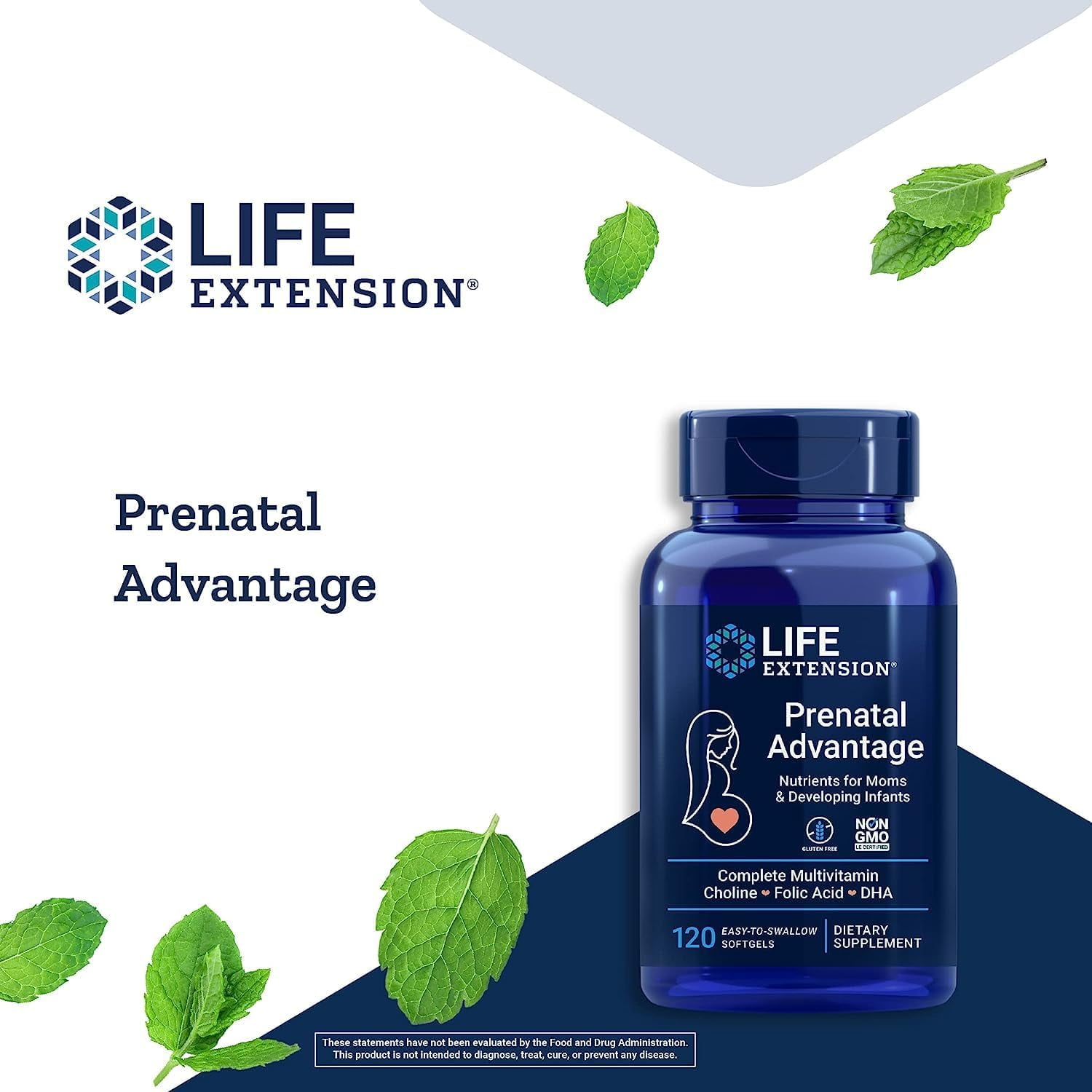 Life Extension Prenatal Advantage Supplement - Comprehensive Prenatal Vitamin - Gluten-Free, Non-GMO - 120 Softgels