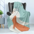 thumbnail image 4 of Vintage Woman Soft Flannel Fleece Blanket, Image of a Lady in a Coat with Long Fur Collar on a Snowy Winter Background, Cozy Plush for Indoor and Outdoor Use, 70" x 90", Multicolor, by Ambesonne, 4 of 5