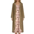 thumbnail image 4 of BRGZLK Women's Summer Dresses 2 Piece Outfit V-Neck Floral Print Long Sleeve Breathable Loose Comfortable Beach Cover-Up Dress Maxi Dresses Yellow 5XL, 4 of 6
