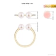 thumbnail image 5 of Angara Two Stone Japanese Akoya Cultured Pearl Open Stackable Ring in 14K Yellow Gold for Women | June Birthstone Jewelry for Her, 5 of 8