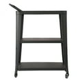 thumbnail image 6 of 3-Tiered Metal Frame, Industrial Dining Cart with Swivel Wheels, Black, 6 of 10