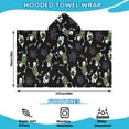 thumbnail image 2 of Halloween Skeleton Ghost Pattern Hooded Bath Towel，50"x30" for Ages 3 To 12 Kids, Quick Dry Lightweight Soft Microfiber Hood Beach Towel Cover Up for Kids, 2 of 7