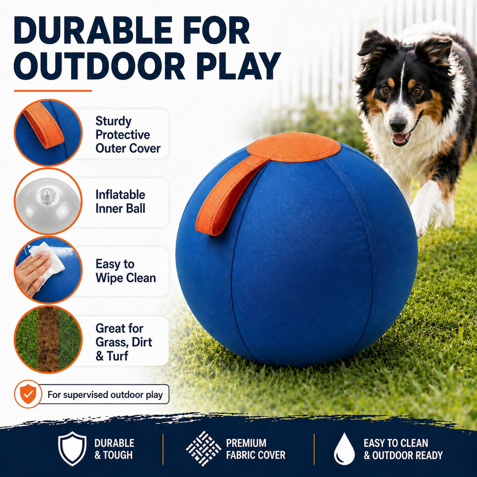 for Dogs 2026 Upgraded Durable and Chew-Resistant Extra-Large Enrichment Ball with A Protective Cover and Air Pump; Suitable for All Dog Breeds.