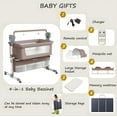 thumbnail image 3 of Electric Baby Bassinet,Newborn Bedside Sleeper,Baby Rocking Crib with Bluetooth,Remote control,Unisex,KHAKI, 3 of 8