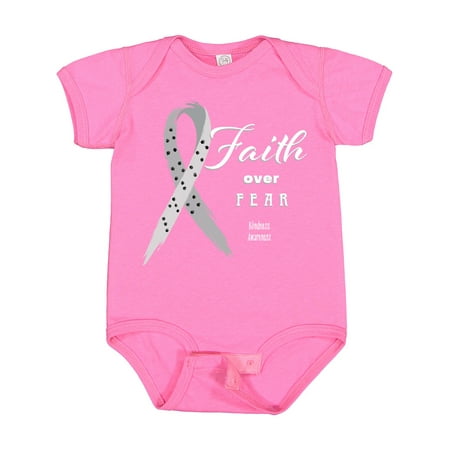 

Inktastic Faith Over Fear Blindness Awareness with Ribbon Boys or Girls Baby Bodysuit