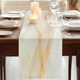 thumbnail image 3 of Table Runners 90 Inches Long Dress Scarves, White Golden Marble Farmhouse Coffee/Dining/Kitchen Table Runner for Living Room, Abstract Modern Art Marble Cracks 13x90 Inch, 3 of 9