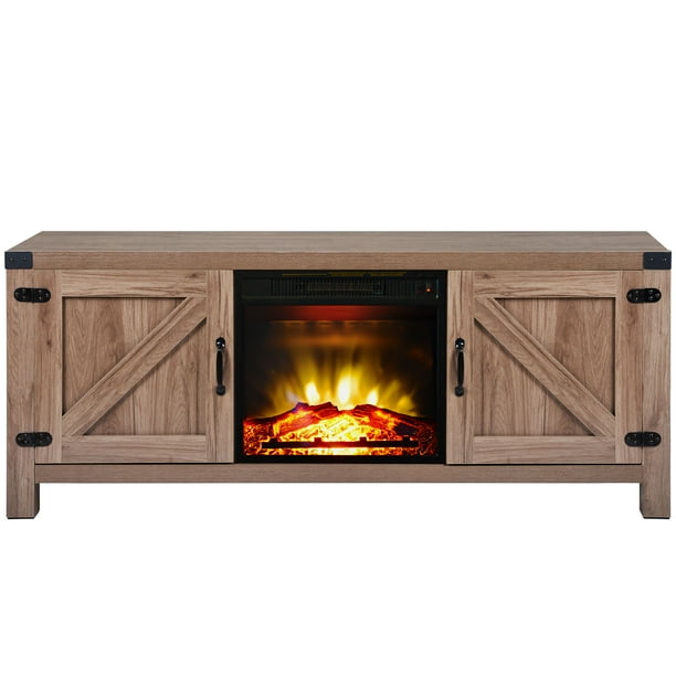 Modern Fireplace Farmhouse TV Stands for TVs up to 60", Electric