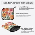 thumbnail image 3 of Yayeee Oven Mitts and Pot Holder Set of 2 Heat Resistant Kitchen Gloves Baking Hot Pad, Hand Drawn Floral, 3 of 5