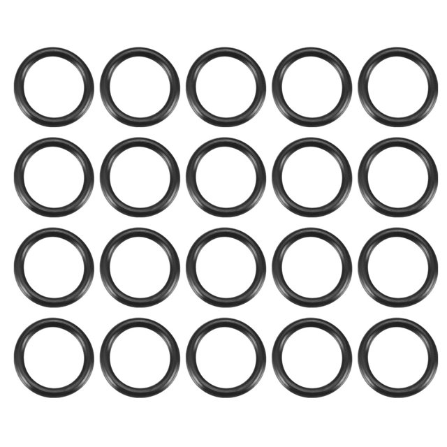 20PCS Junta de Sellado de Anillo de Goma Flexible Negra 12mmx9mmx1.5mm