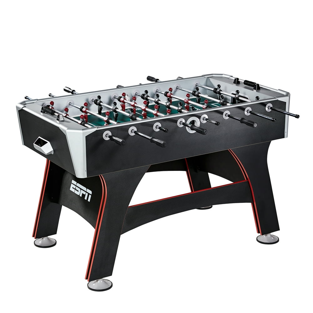 ESPN 56" Foosball Soccer Table, Accessories Included, Black/Red/Green
