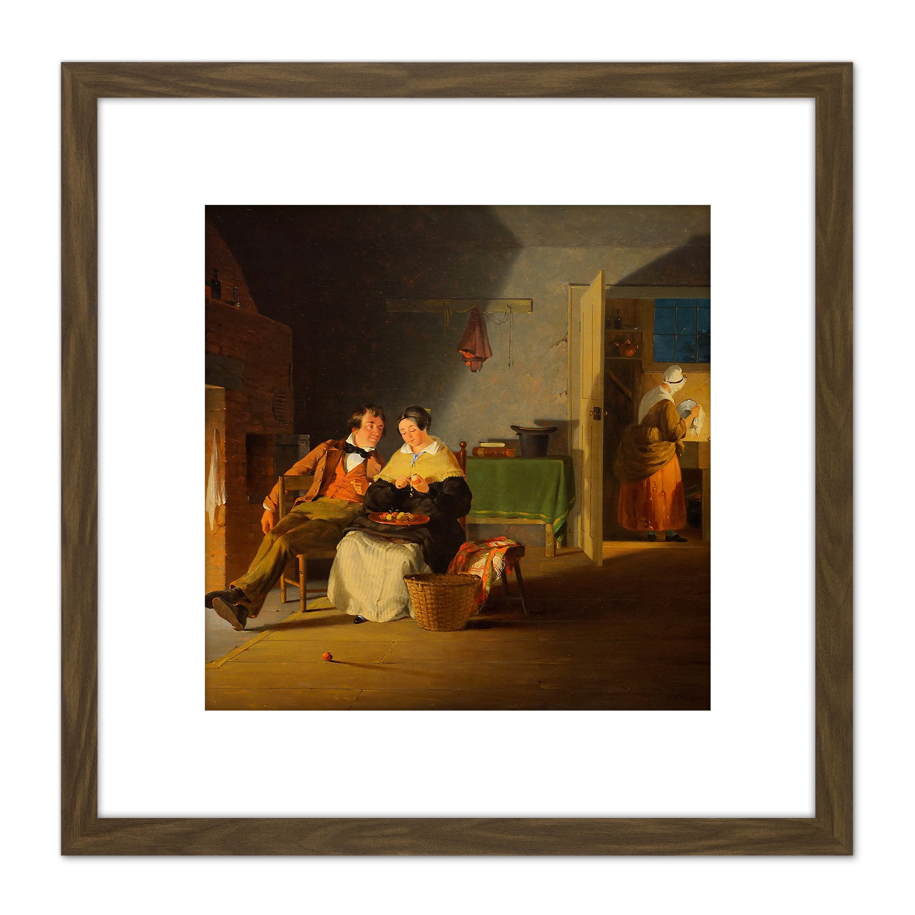 Edmonds Sparking 1839 Painting 8X8 Inch Square Wooden Framed Wall Art