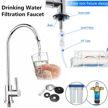 Lead-Free 360° Rotation 304 Stainless Steel Kitchen Sink Faucet Tap for Drinking Water Purifier Filtration, Reverse Osmosis Systems Commercial Water Filtration Faucet