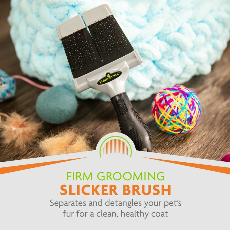 FURminator Firm Slicker Brush for Large Dogs with Curly Long or Medium Coats Walmart