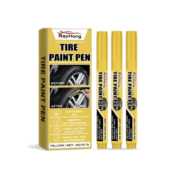 TopLLC 3ml Yellow Car Tire Paint Pen Multi-color Painting Personalized DIY Oil Marker Pen Tire marker pen
