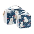 thumbnail image 2 of Polar Bears Apples Leaves Makeup Bags Set Travel Toiletry Bags Portable Cosmetic Bags Organizer Waterproof 2 Packs, 2 of 7