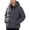 Dark Gray, variant on Men's Hooded Puffer Jacket Insulated Quilted Full Zip Winter Coat Drawstring Hood Casual Short Padded Parka