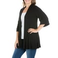 thumbnail image 3 of 24seven Comfort Apparel Plus Size Elbow Length Sleeve Open Front Cardigan, 3 of 4