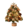 thumbnail image 1 of 17.7 Inch Mini Christmas Tree with Lightssmall Tabletop Flocked Christmas Tree with 30 Led Lights Cones and Wooden Base Xmas Decorations for Holiday Party Home, 1 of 8