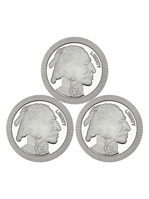Collectible Lot of 3 - 1 Troy oz Buffalo Stackable .999 Fine Round