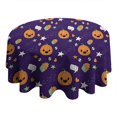 thumbnail image 4 of Cute Halloween Icons Pattern Round Tablecloth 60"x60",Wrinkle Wipeable Table Cloth for Kitchen Dining Room Picnic Patio Party, 4 of 6