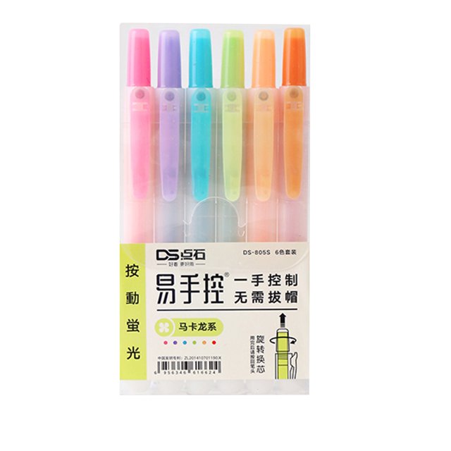WRKEKC Clearance 6-Color Highlighter Set with Soft Chisel Tip, Quick-Drying Non-Bleed Markers for Office, School, and Study Notes