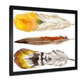 thumbnail image 2 of Designart 'Ethnic Yellow Feather From Wing On White' Bohemian & Eclectic Framed Art Print, 2 of 4