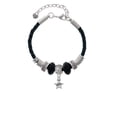 thumbnail image 2 of Delight Jewelry Silvertone Mini ''Wish'' Star Daughter Celtic Knot Leather Bead Bracelet, 7"+2" Extender, 2 of 4