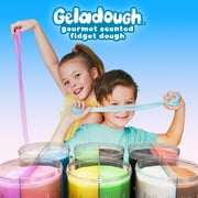 Geladough Non-Slime Butter Cloud Dough – Cake Batter & Cotton Candy Roll Scented Sensory Dough, Non-Sticky No-Residue Putty with Mix-Ins & Spoon, Net Weight 180g (6.3 oz)