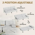 thumbnail image 4 of Vineego Modern Faux Leather Couch Convertible Folding Futon Sofa Bed with 2 Cup Holders,White, 4 of 8