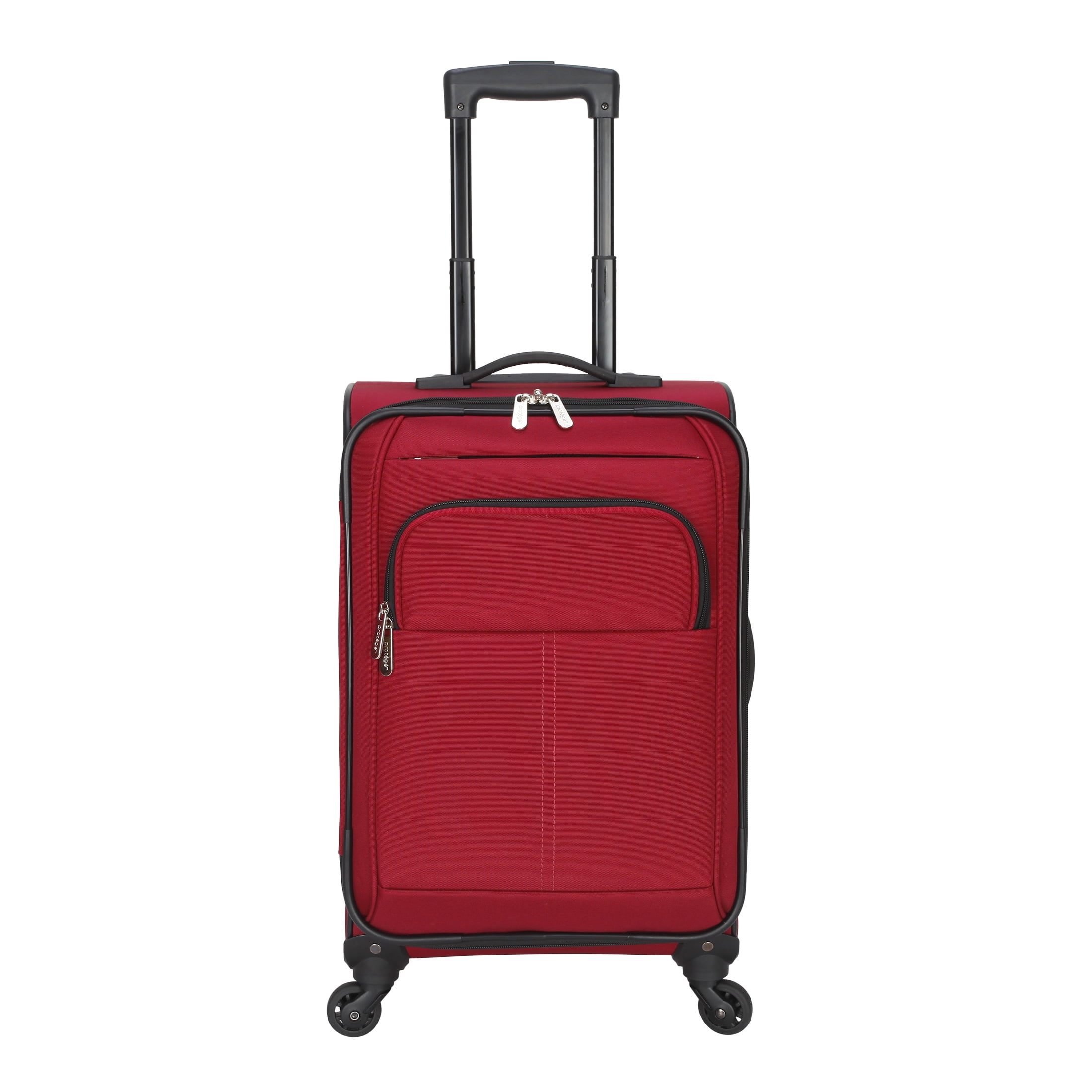 Protege 7-Piece Softside Luggage Set with Spinner Wheels and Divider Pockets, Includes Checked Bags and Carry-On, Merlot Red